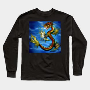 Aquatic Chinese Fish Dragon Long Sleeve T-Shirt